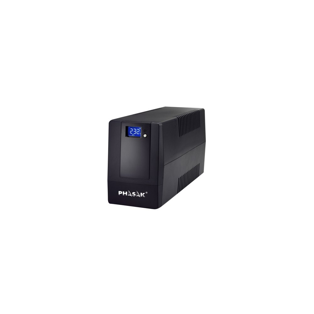 phasak sistema de alimentación ininterrumpida (ups) 0,6 kva 360 w 2 salidas ac negro