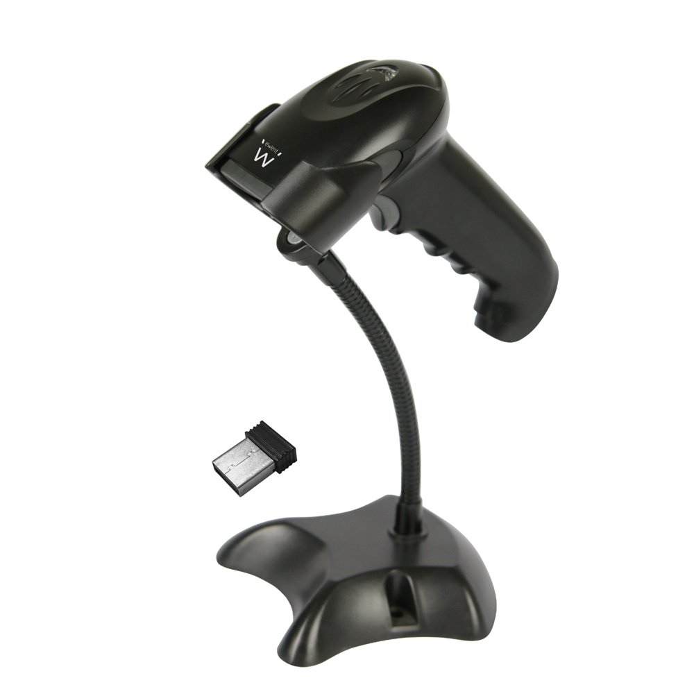 ewent lector de código de barras portátil 1d/2d led negro