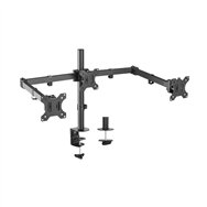 Aisens soporte de mesa eco giratorio e inclinable para 3 monitores 7kg (3 pivotes, 2 brazos) de 13-27p negro