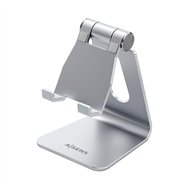 aisens soporte de sobremesa tamaño m ajustable (1 pivote) para movil / tablet, plata