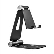 Aisens soporte de sobremesa tamaño xl ajustable (2 pivotes) para movil / tablet, negro