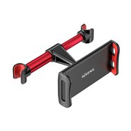 Aisens soporte para reposacabeza de coche ajustable para smartphone/tablet negro, rojo