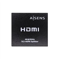 Aisens hdmi duplicador 4k@30hz 1x2 con alimentaciã³n, negro