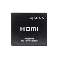 Aisens hdmi duplicador 4k@30hz 1x2 con alimentaciã³n, negro
