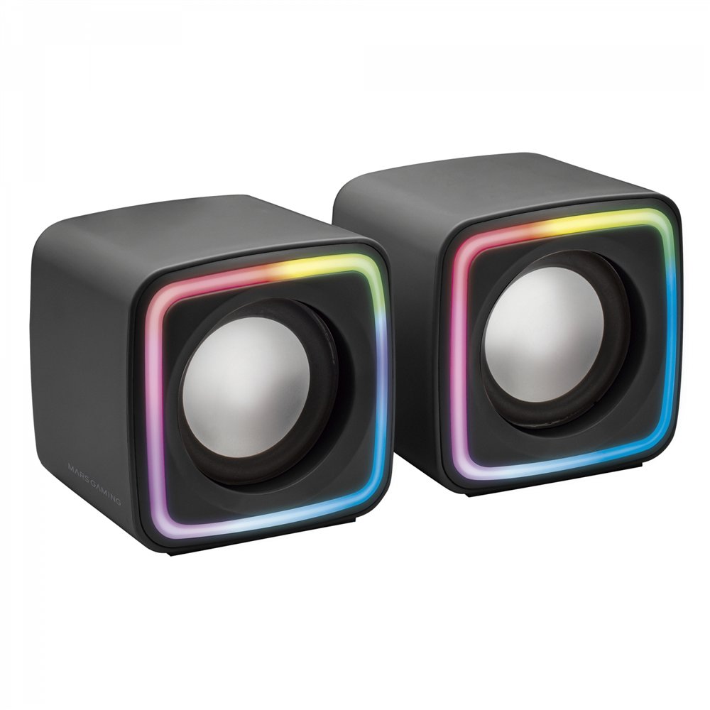 Mars gaming mscube negro altavoces gaming rgb compactos procesador sonido dsp 8w