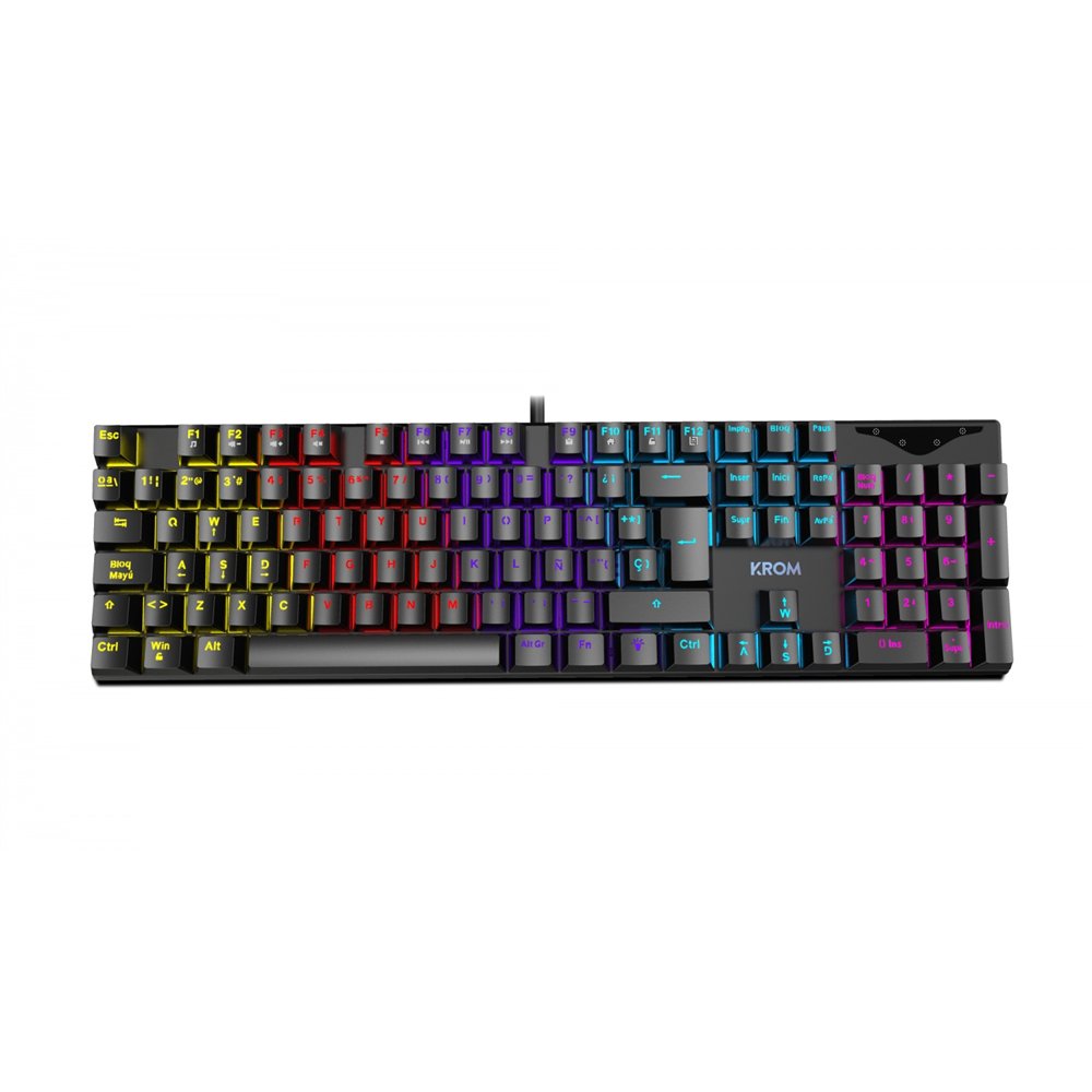 krom kasic teclado led usb qwerty inglés negro