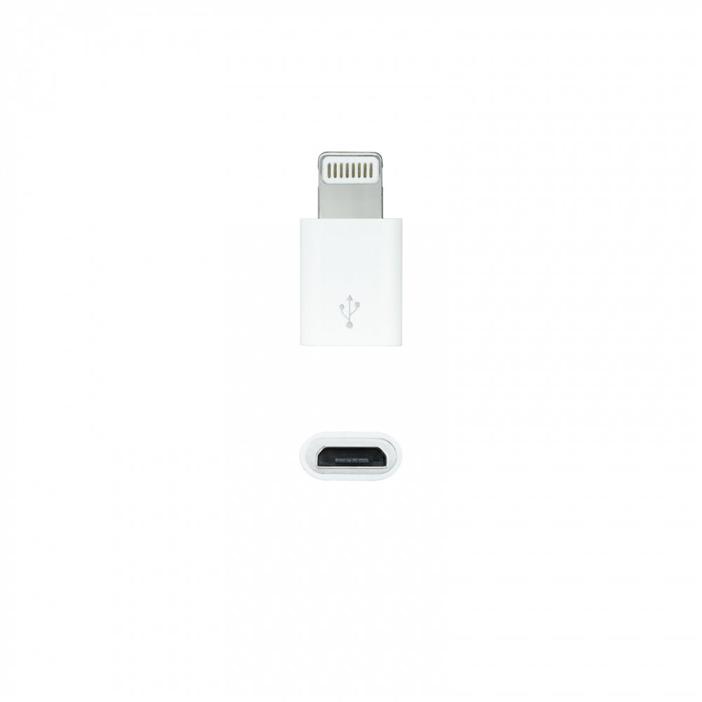 nanocable adaptador lightning a micro usb, lightning/m-micro b/h blanco