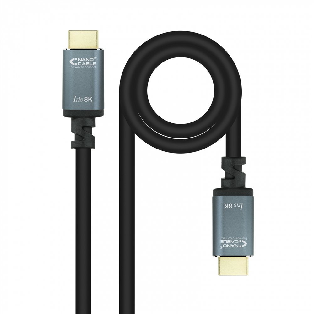 nanocable cable hdmi 2.1 iris 8k a/m-a/m, negro, 1.5 m