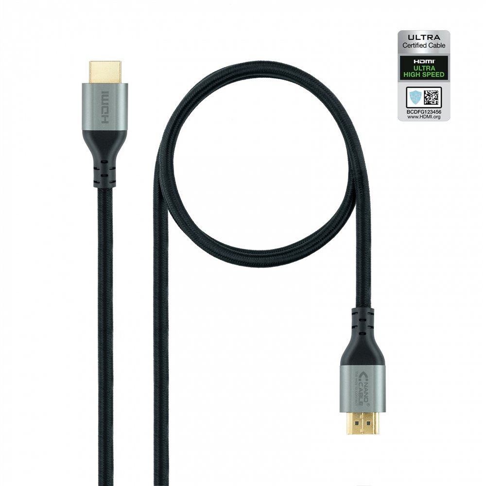 Nanocable cable hdmi 2.1 certificado ultra high speed a/m-a/m, negro, 1.5 m