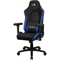 Aerocool crownbb azul, silla gaming ergonã³mica, cojines ajustables, cuero sintã©tico premium