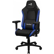 aerocool crownbb azul, silla gaming ergonómica, cojines ajustables, cuero sintético premium