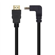 Aisens cable hdmi v2.0 acodado premium alta velocidad / hec 4k@60hz 18gbps, a/m-a/m, negro, 1.0m