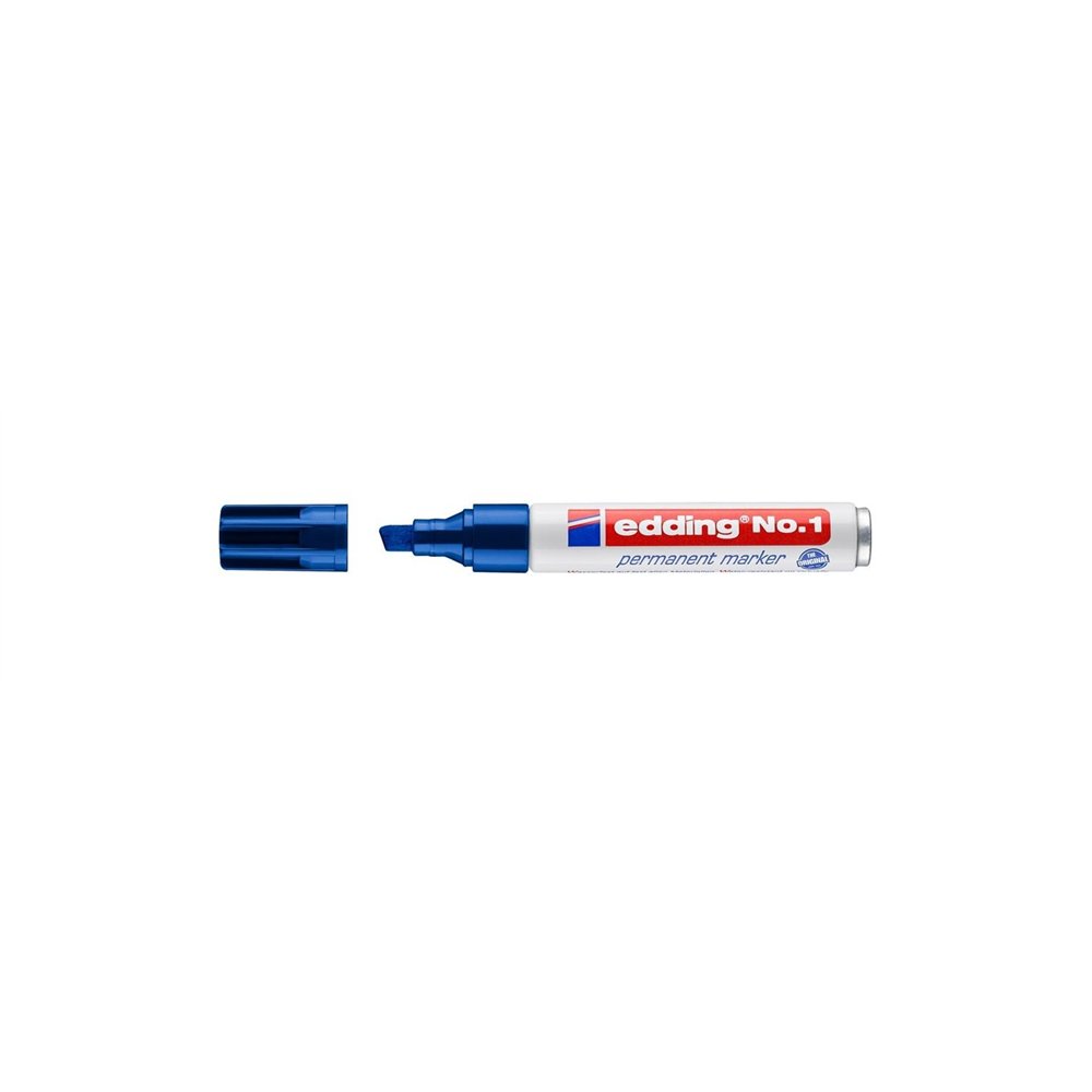 Edding no1 marcador permanente punta de cincel azul