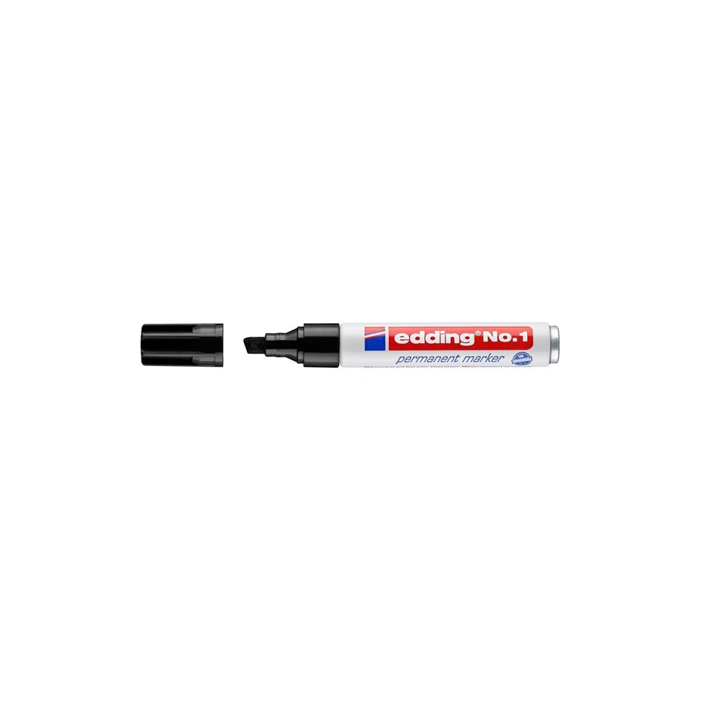 Edding no.1 marcador permanente punta de cincel negro
