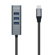 Aisens hub usb 3.1 usb-c, usb-c/m - 4x tipo a/h, gris, 10 cm