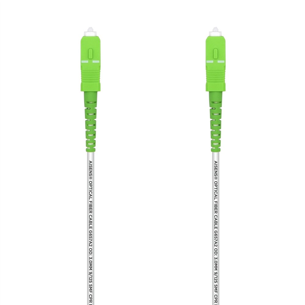 Aisens cable fibra ãâptica latiguillo g657a2 3.0 9/125 smf simplex cpr dca lszh, sc/apc-sc/apc, blanco, 50 m