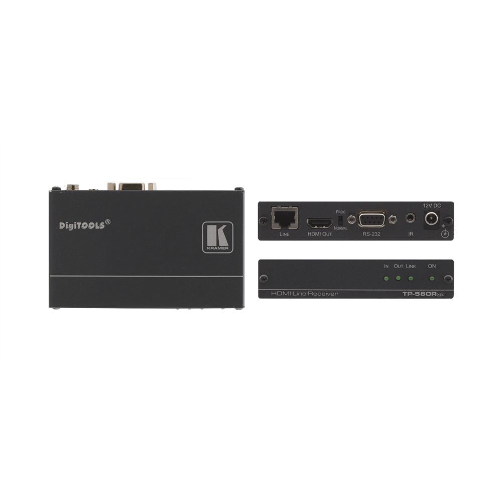 Kramer electronics tp-580rxr extensor audio/video receptor av negro