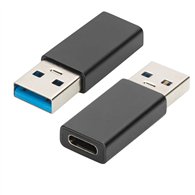 Ewent ew9650 cambiador de género para cable usb type-a usb tipo c negro