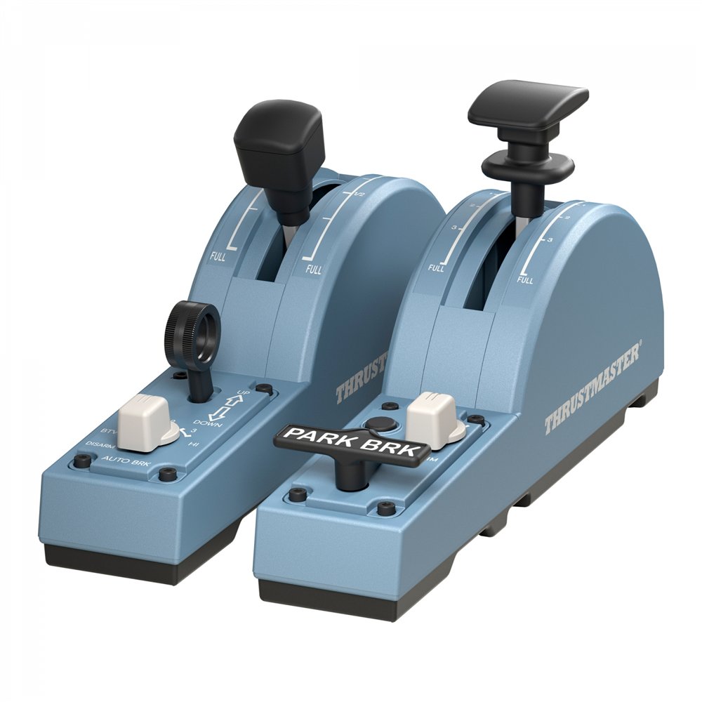Thrustmaster tca quadrant add-on airbus edition negro, azul simulador de vuelo pc