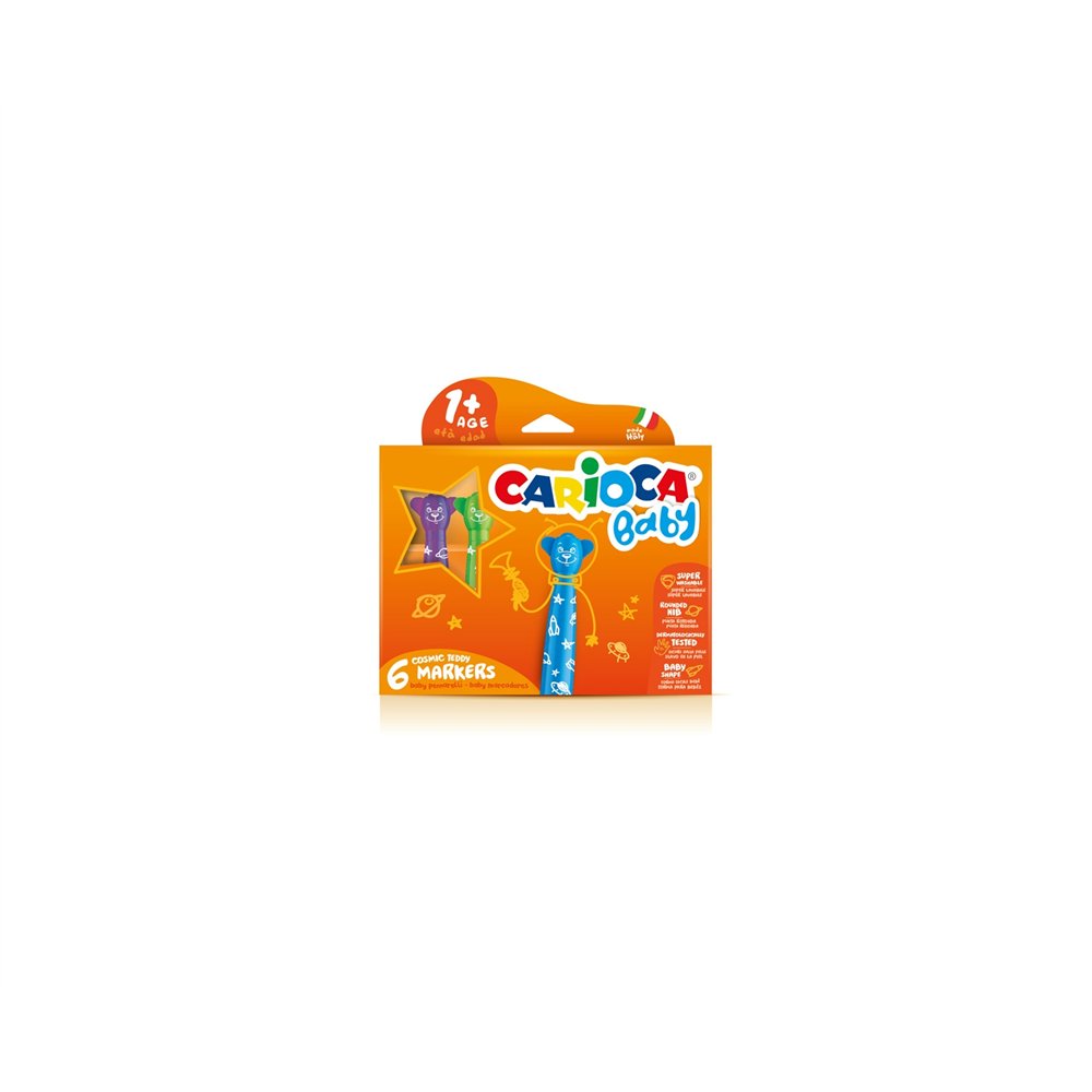 Carioca teddy marker 1+ rotulador extra-grueso multicolor 6 pieza(s)