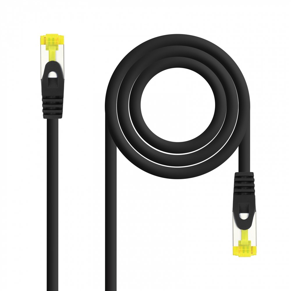 Nanocable cable red latiguillo rj45 lszh cat6a sftp awg26 negro 25 cm