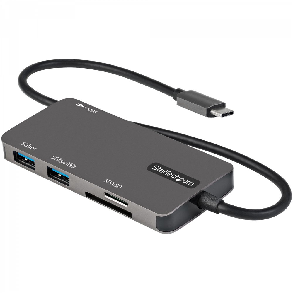 startech.com adaptador multipuertos usb c - usb c a hdmi de 4k - 100w de entrega de alimentación pd - sd - microsd - hub ladrón 