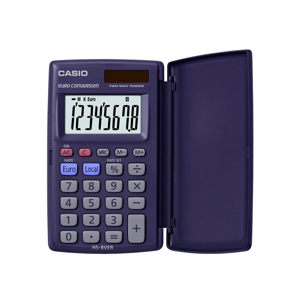 Casio hs-8ver calculadora bolsillo calculadora básica azul