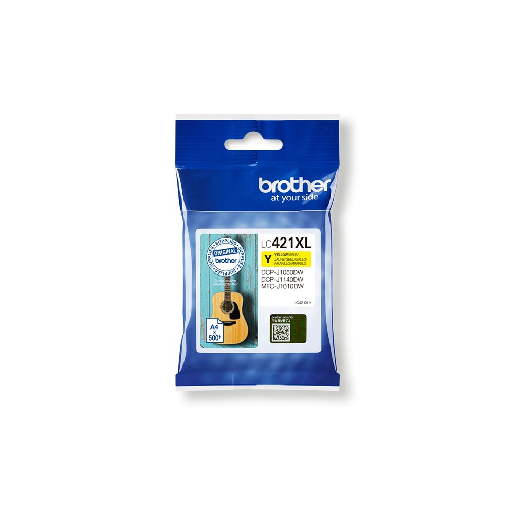 Brother lc-421xly cartucho de tinta 1 pieza(s) original alto rendimiento (xl) amarillo