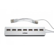 nilox hub sobremesa de aluminio con 7 puertos usb 2.0