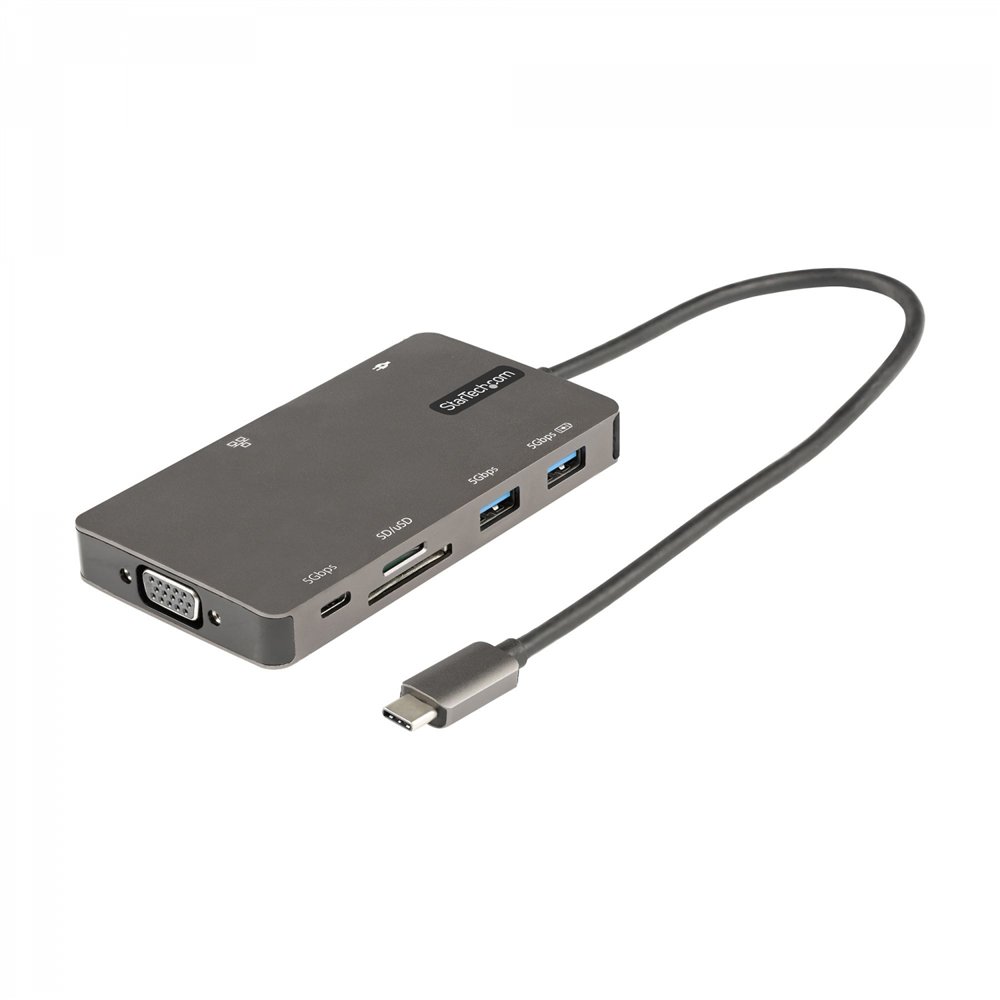 startech.com adaptador multipuertos usb c - docking station de viajes hdmi 4k 30hz o vga - hub ladrón usb 3.0 de 5gbps (usb-a / 