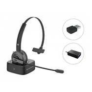 conceptronic polona03bda auricular y casco auriculares diadema oficina/centro de llamadas bluetooth base de carga negro