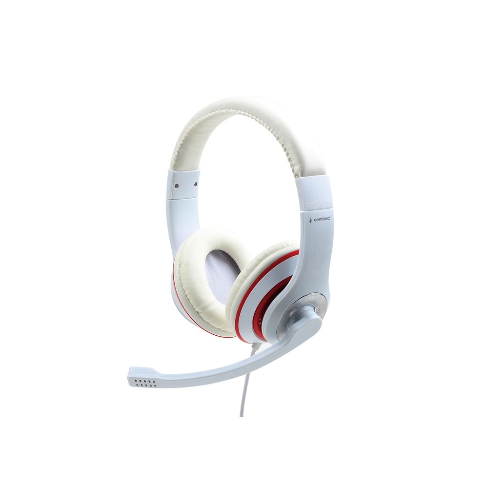 Gembird mhs-03-wtrd auricular y casco auriculares alámbrico diadema llamadas/música rojo, blanco
