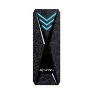 Aisens caja externa m.2 (ngff) rgb gaming asm2-rgb013b nvme a usb3.2 gen2, negra