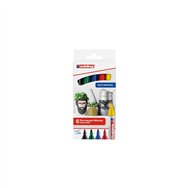 edding 3000 marcador permanente punta redonda negro, azul, verde, rojo, amarillo 5 pieza(s)