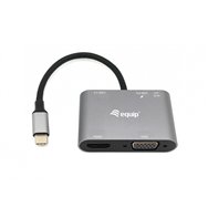 Equip 133483 base para portátil y replicador de puertos alámbrico usb 3.2 gen 1 (3.1 gen 1) type-c negro, gris