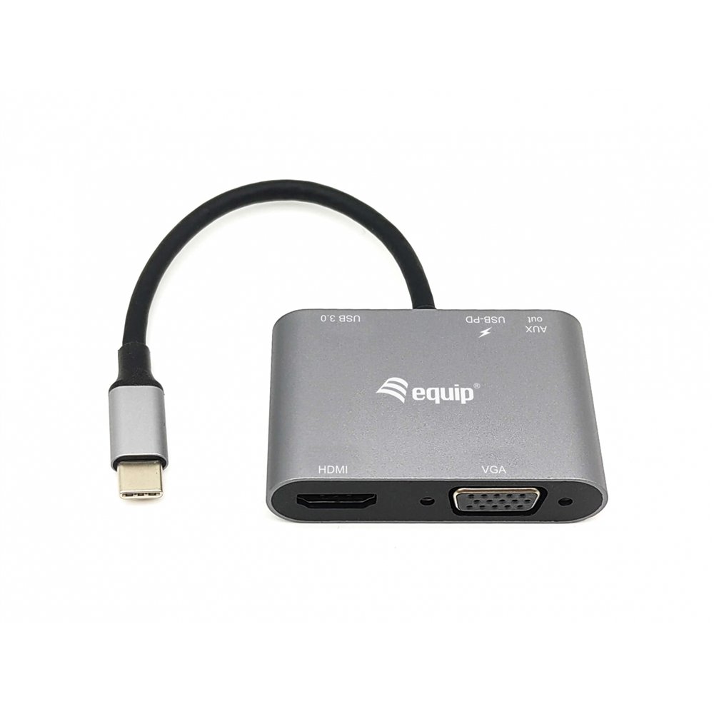 Equip 133483 base para portátil y replicador de puertos alámbrico usb 3.2 gen 1 (3.1 gen 1) type-c negro, gris