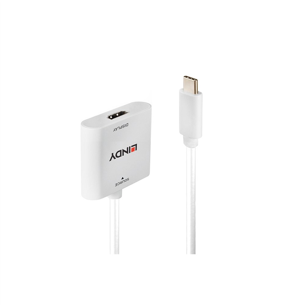 Lindy 43339 adaptador de cable de vÍdeo 01 m USB Tipo C HDMI Blanco