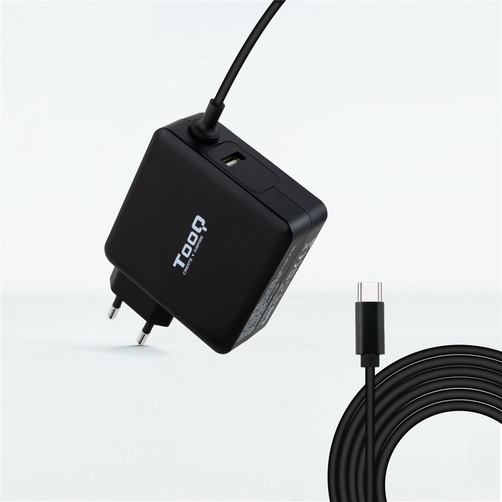 Tooq tqlc-usbc65pd adaptador e inversor de corriente interior 65 w negro