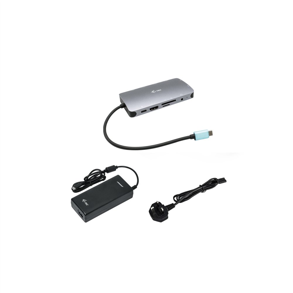 I-tec usb-c metal nano dock hdmi/vga with lan + charger 112w