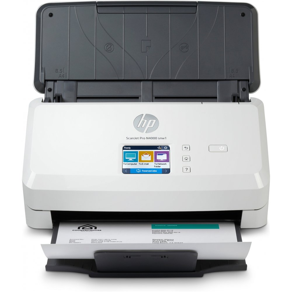 Hp scanjet pro n4000 snw1 sheet-feed scanner escã¡ner alimentado con hojas 600 x 600 dpi a4 negro, blanco