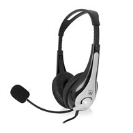 Ewent ew3565 auricular y casco auriculares alã¡mbrico diadema llamadas/mãºsica usb tipo a negro, blanco