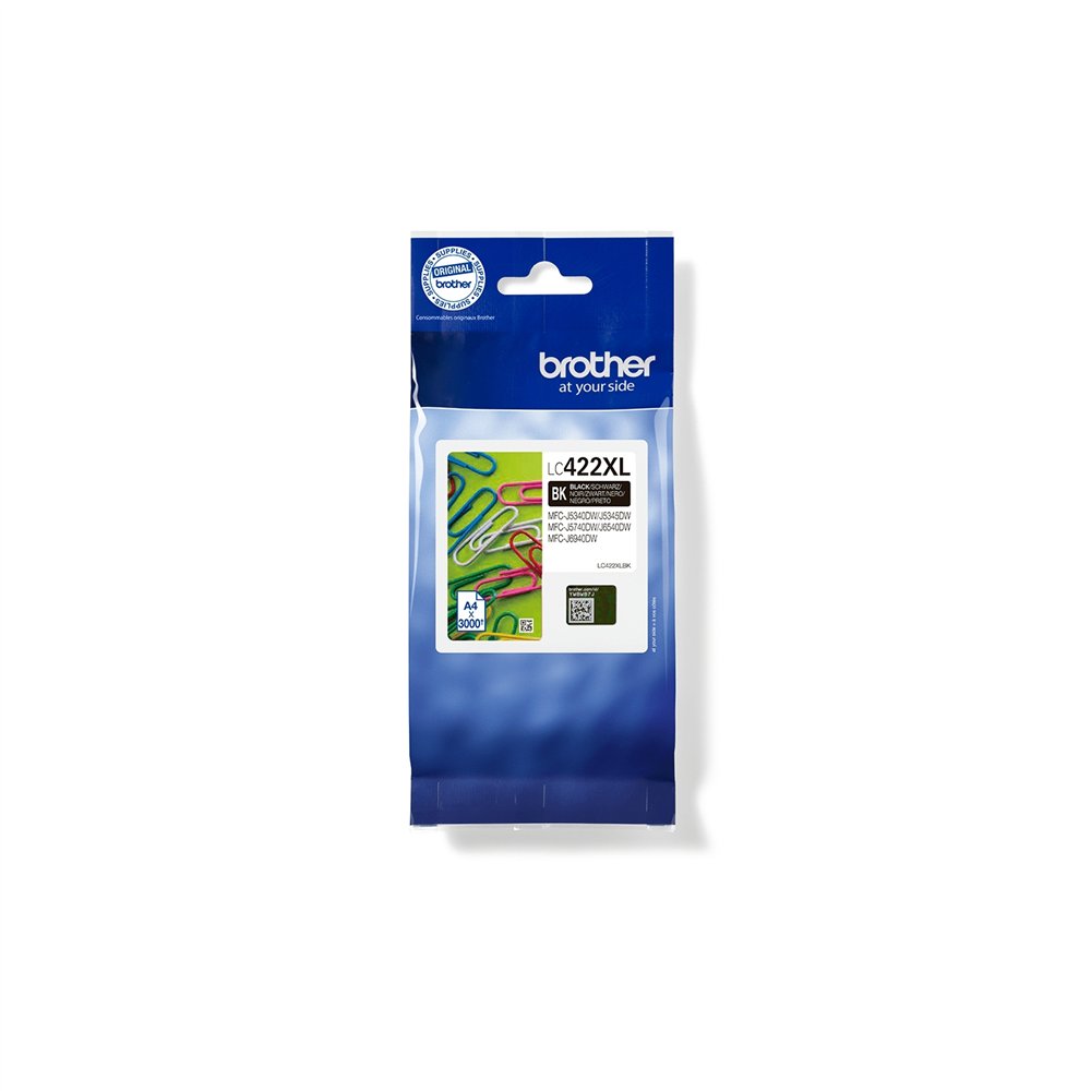 Brother lc-422xlbk cartucho de tinta 1 pieza(s) original alto rendimiento (xl) negro