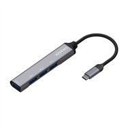 Aisens hub usb 3.1 usb-c, tipo c/m - 4x tipo a/h, gris, 10 cm