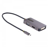 startech.com adaptador de ví­deo usb c, adaptador usb tipo c a hdmi vga dvi hasta 4k 60hz, adaptador de pantalla multipuertos, c