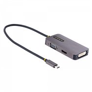 startech.com adaptador de ví­deo usb c, adaptador usb tipo c a hdmi vga dvi hasta 4k 60hz, adaptador de pantalla multipuertos, c