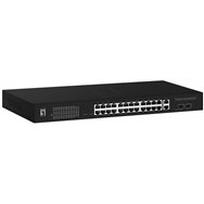 Levelone gep-2841 switch gestionado l2 gigabit ethernet (10/100/1000) energí­a sobre ethernet (poe) 1u negro
