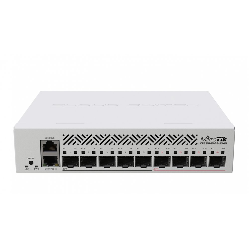 Mikrotik crs310-1g-5s-4s+in switch l3 gigabit ethernet (10/100/1000) energí­a sobre ethernet (poe) 1u