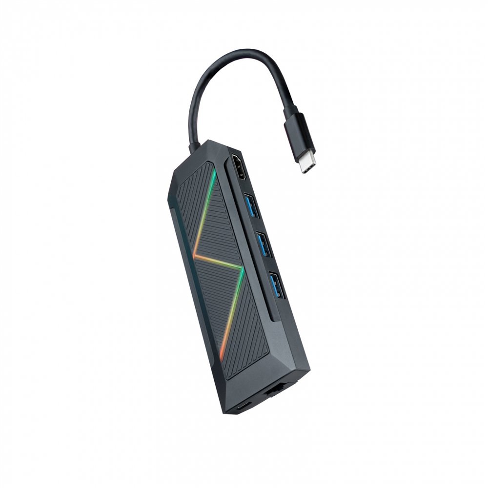 Nanocable 10.16.0801 base para portã¡til y replicador de puertos alã¡mbrico usb 3.2 gen 1 (3.1 gen 1) type-c negro