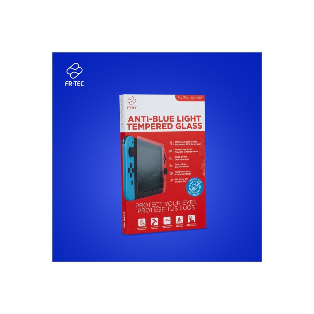 Fr-tec cristal templado con filtro luz azul hev para nintendo switch