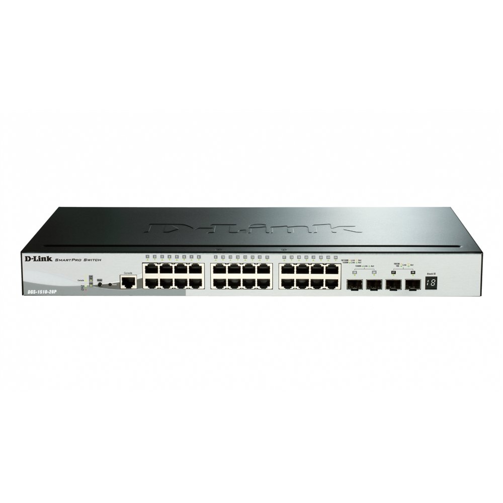 d-link dgs-1510-28p switch gestionado l3 gigabit ethernet (10/100/1000) energí­a sobre ethernet (poe) negro